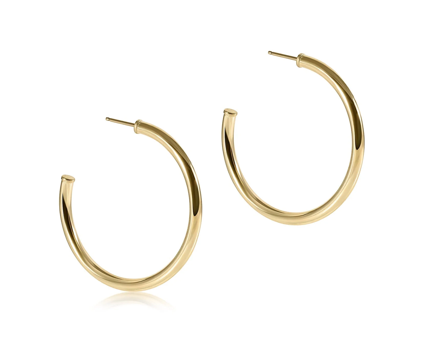 Round Gold Smooth Hoop Earring