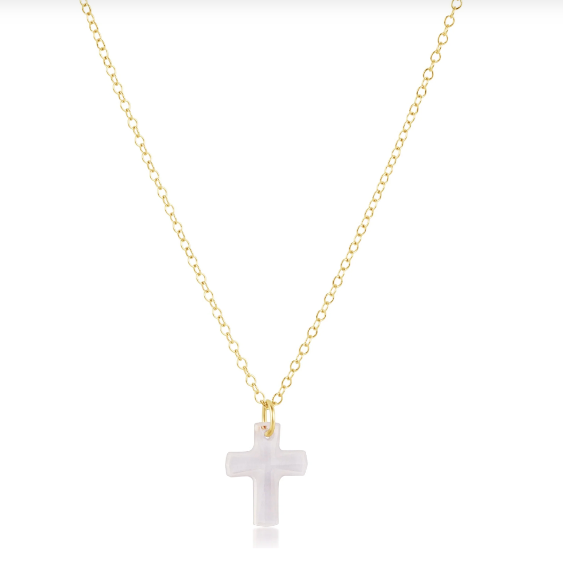 Blessed Crystal Cross Charm Necklace - 16"