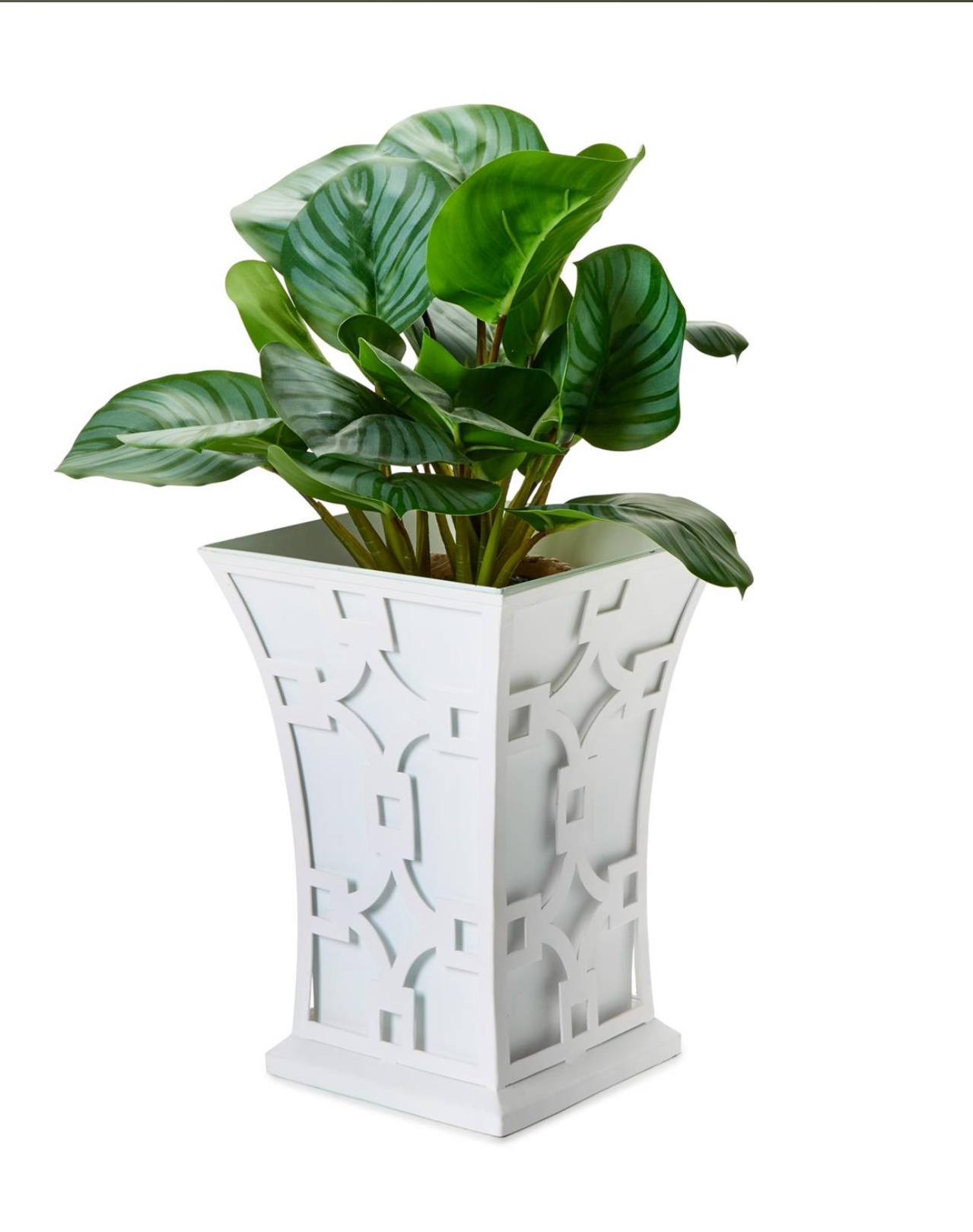 Laser Fretwork Flared Metal Planter (removable liner) - Iron