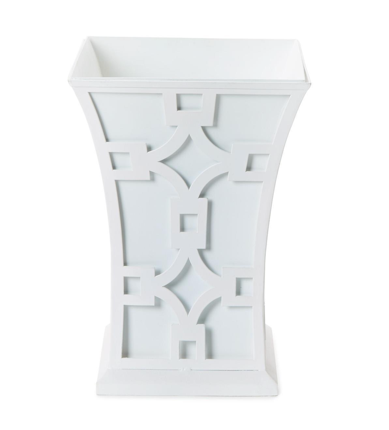 Laser Fretwork Flared Metal Planter (removable liner) - Iron