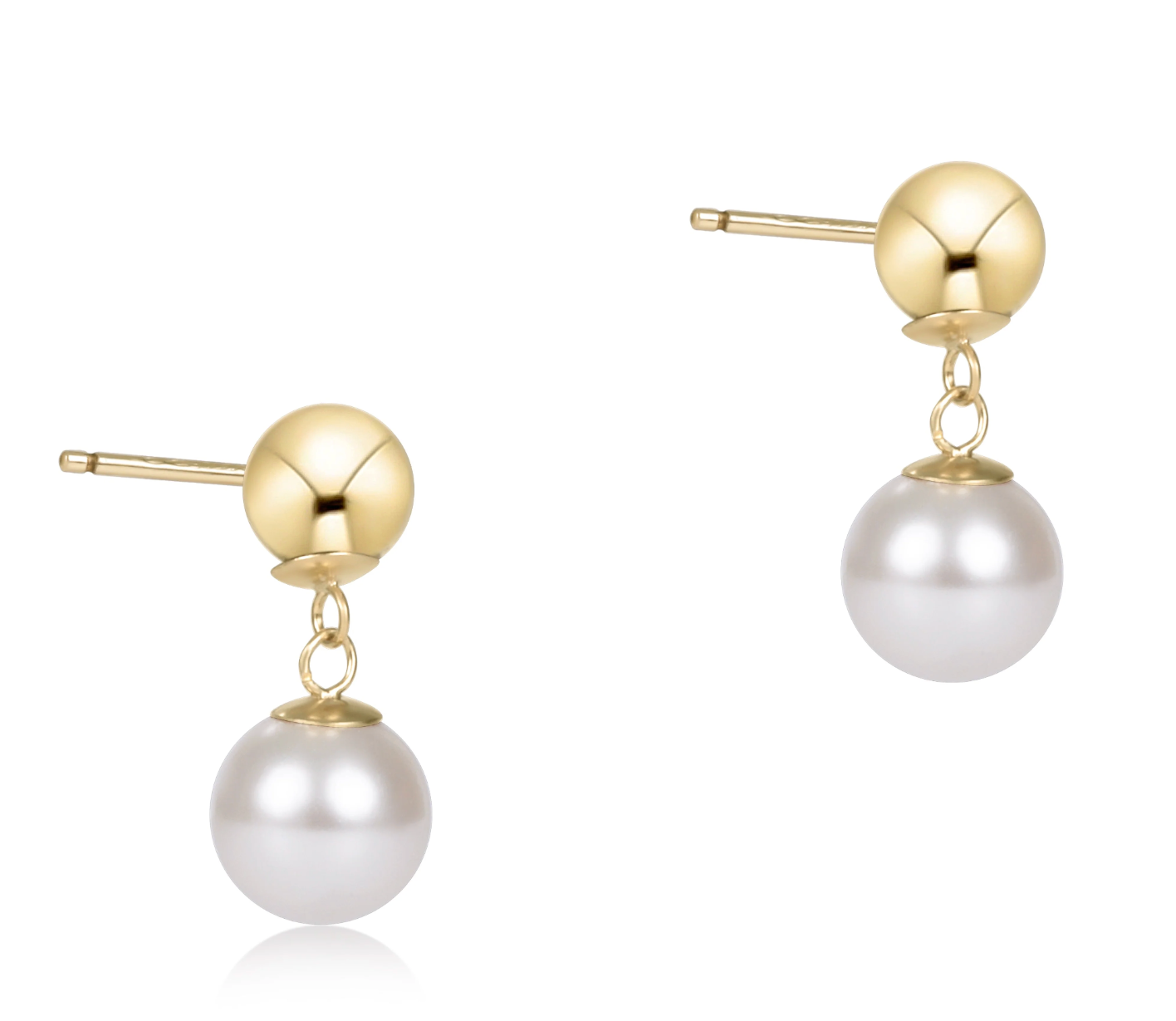 Classic Pearl Drop Stud Earrings - 10mm