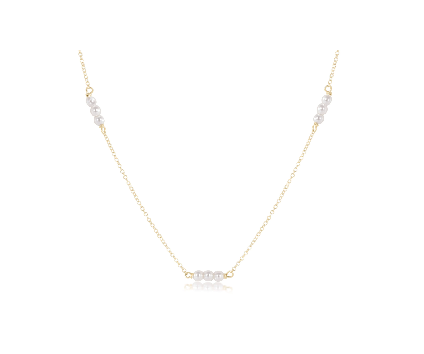 Simpliciuty Joy Gold and Pearl Choker - 15"