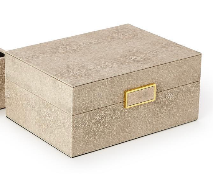 Cream Shagreen Decorative Box - Small
