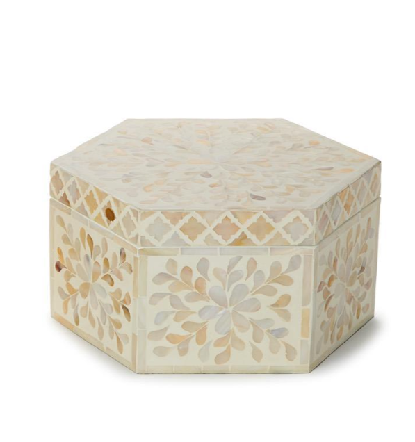Small Hexagon Mother of Pearl Box