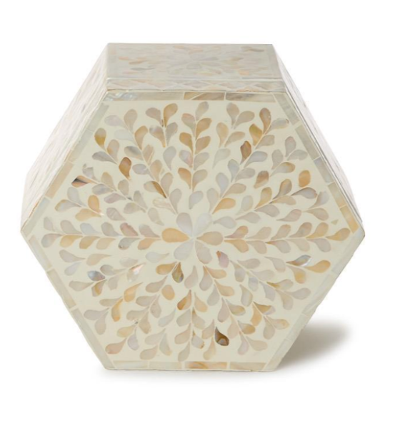 Small Hexagon Mother of Pearl Box