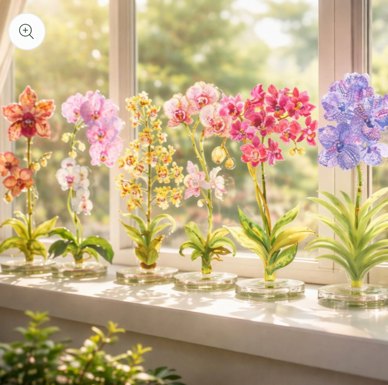 Pink Stripe Acrylic Orchid, Large