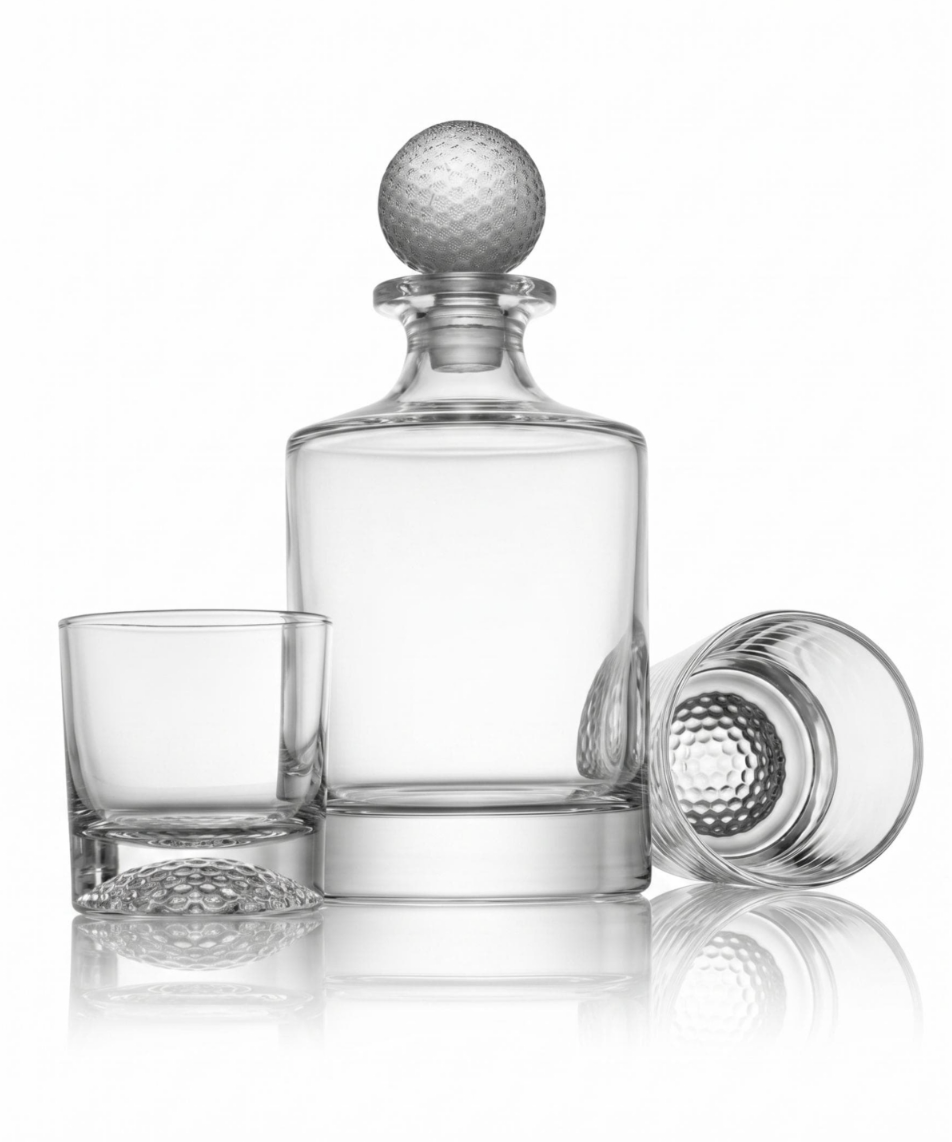 Golf Double Old Fashion and Decanter Set