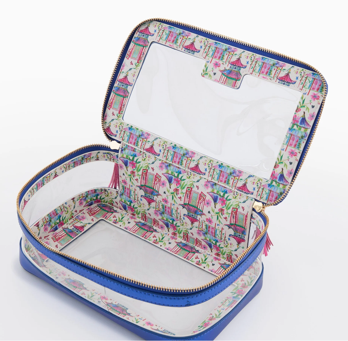 Metallic Blue Tile Storage Bag