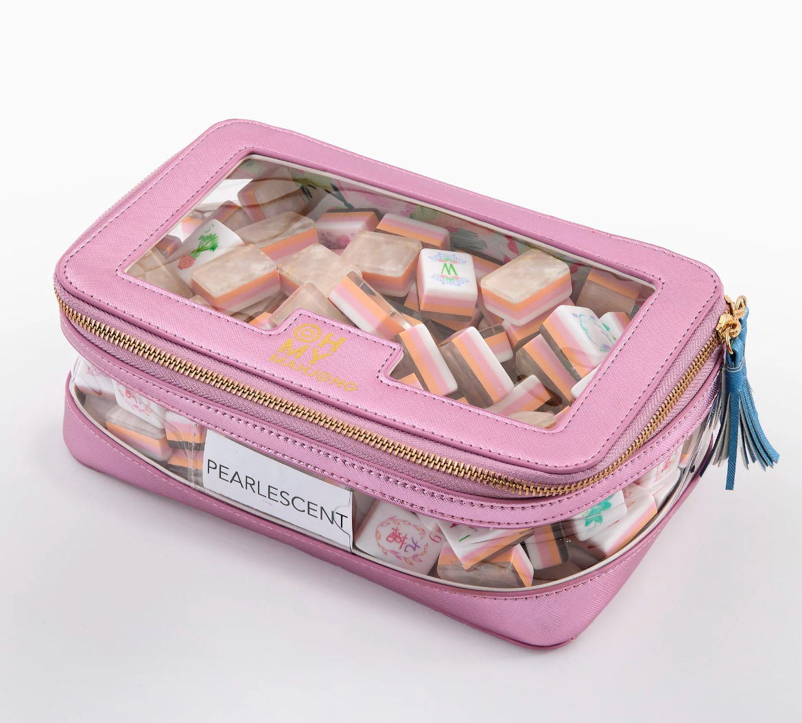 Metallic Light Pink Tile Storage Bag