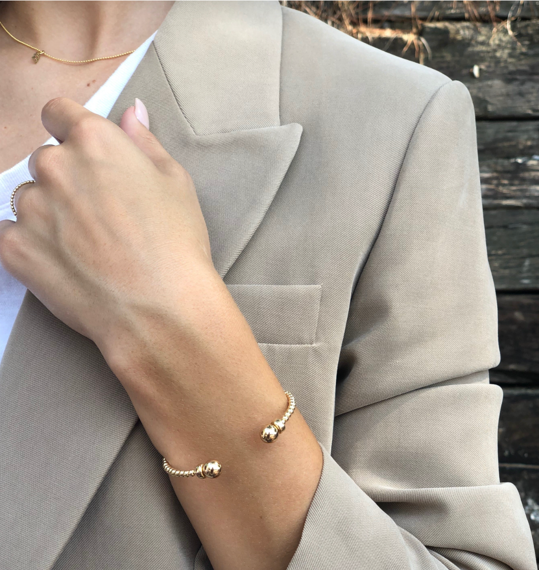 CL Gold 3 MM Bead Cuff