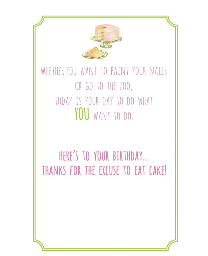Pink Cake Birthday Card