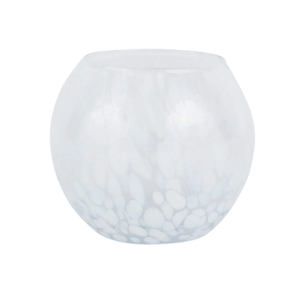 Nuvola White Round Bud Vase