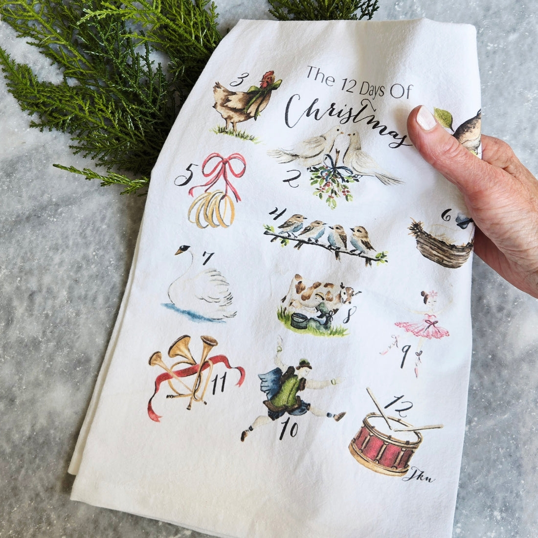 12 Days of Christmas Tea Towel