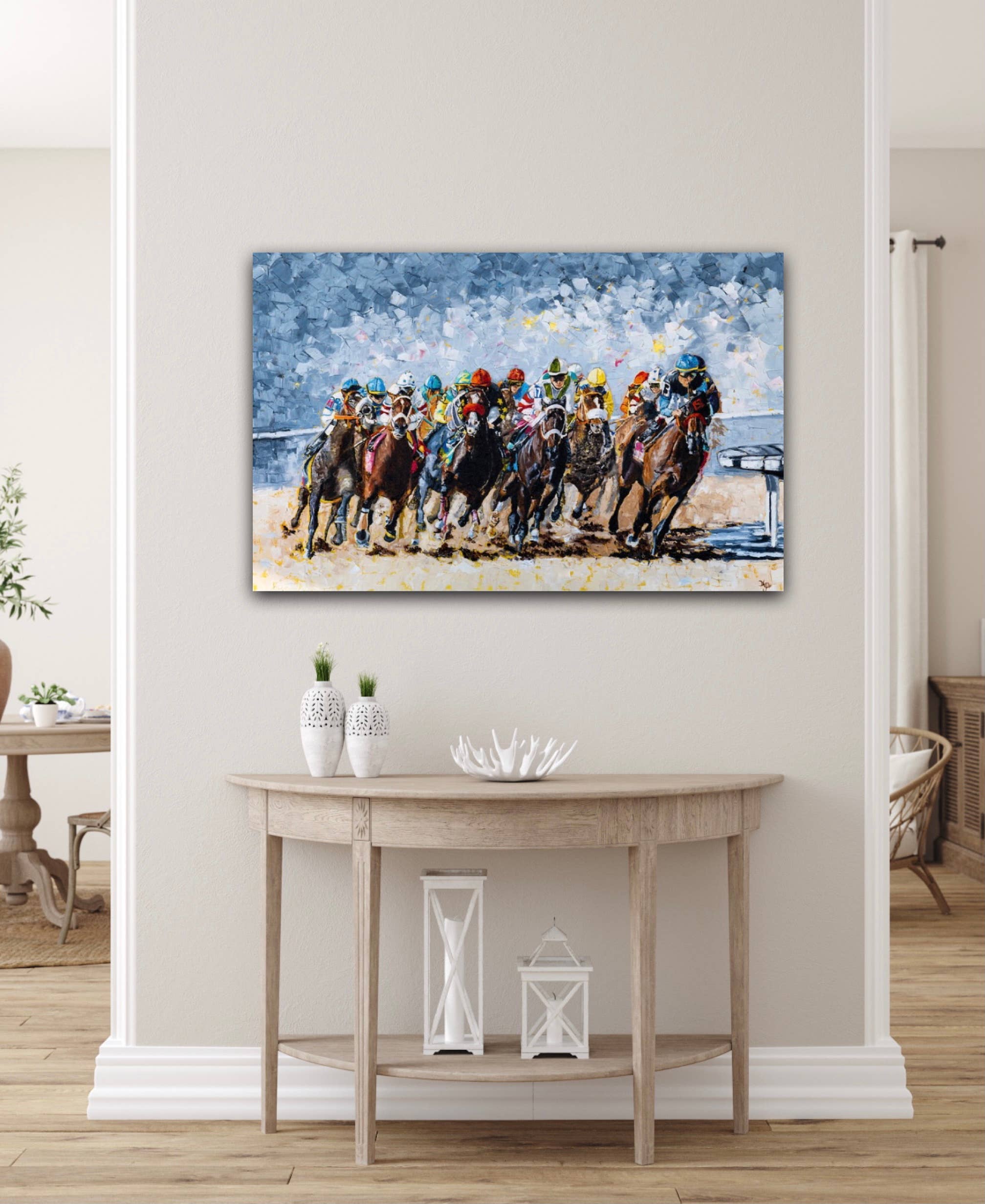 Kentucky Legacy Print "And Down The Stretch They Come": 11x14 / Fine Art Satin Canvas Paper