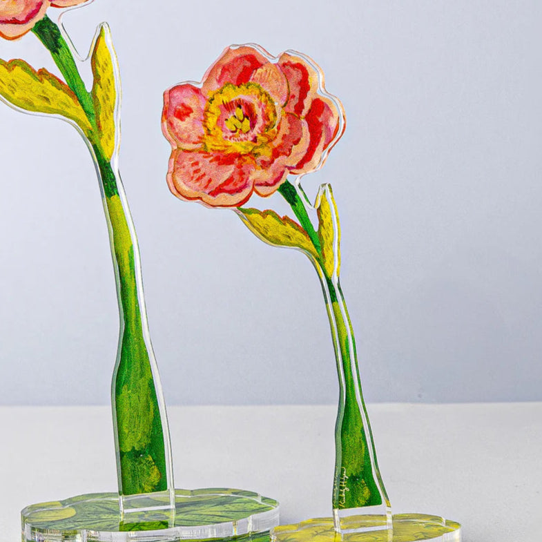 Sweet Pink Peony Acrylic Single Flower - Small