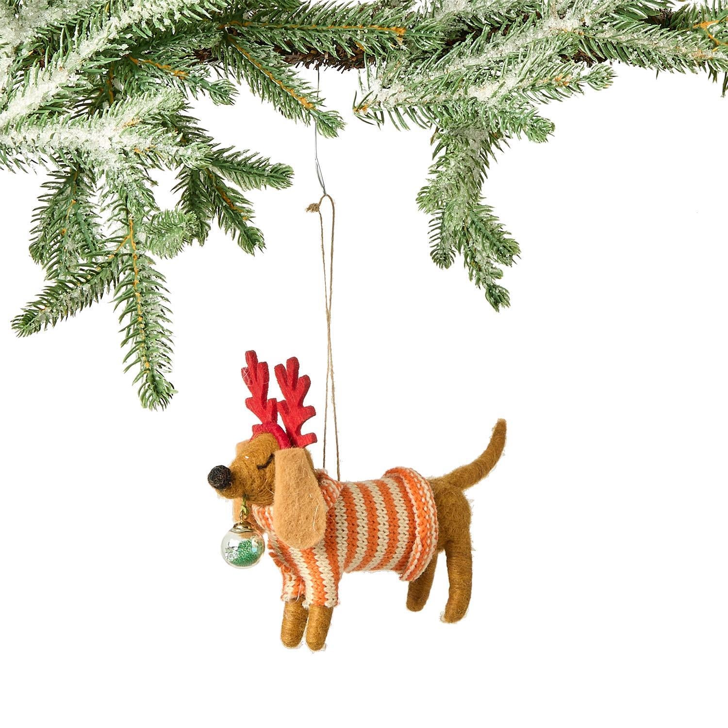 Deck the Paws Ornament Orange Stripes