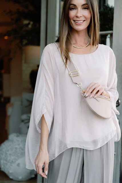 Martina Silk Top - Pink