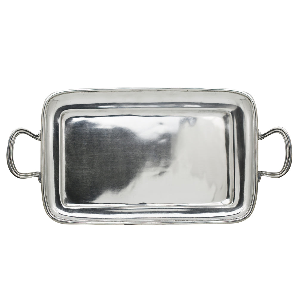 Pewter Serving Tray With Handles