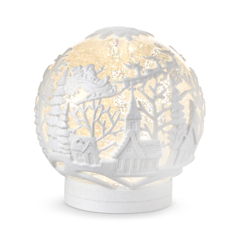 Town Scene Lighted Swirling Glitter Globe