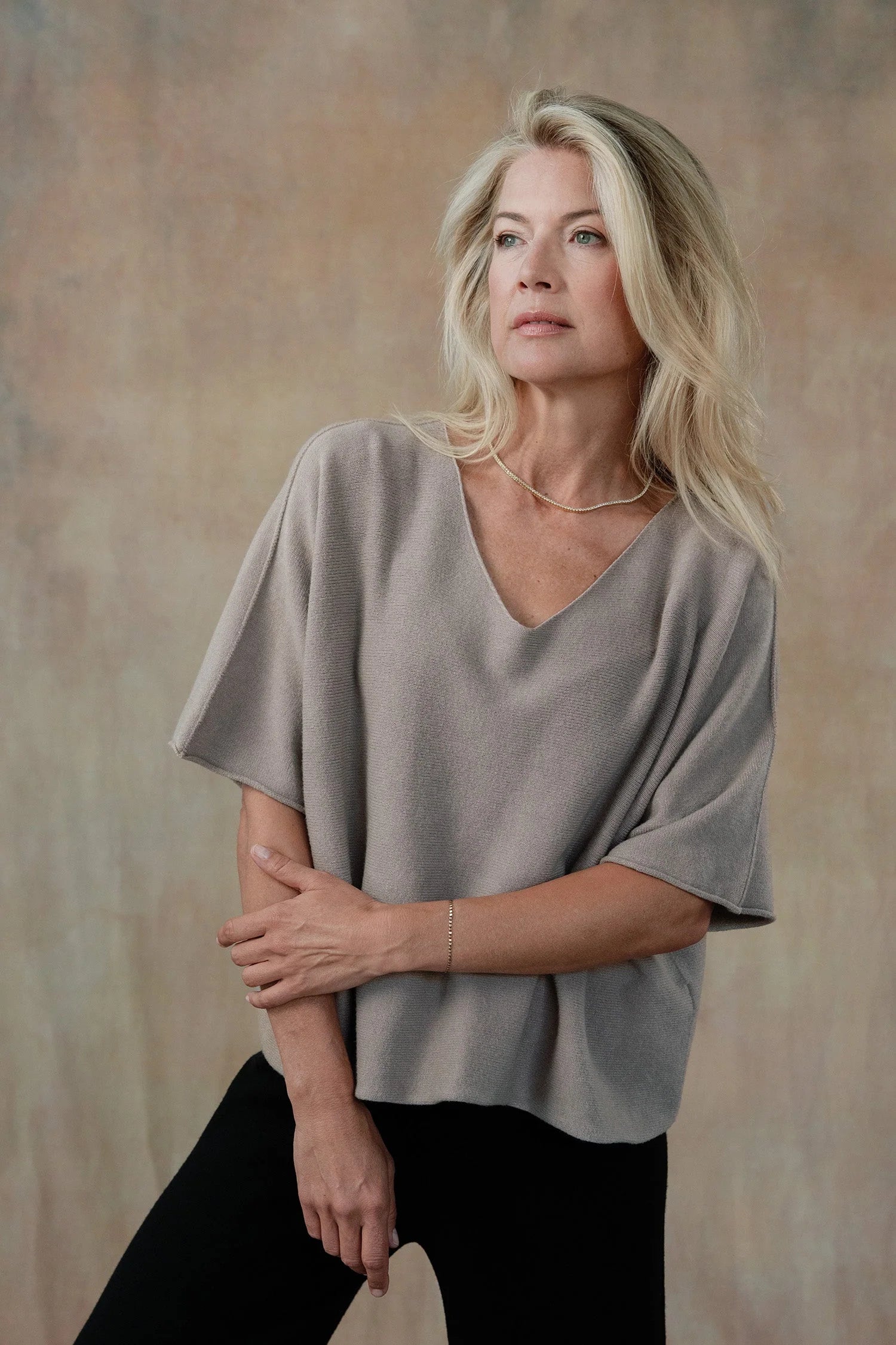 Coletta Short Sleeve Sweater - Taupe