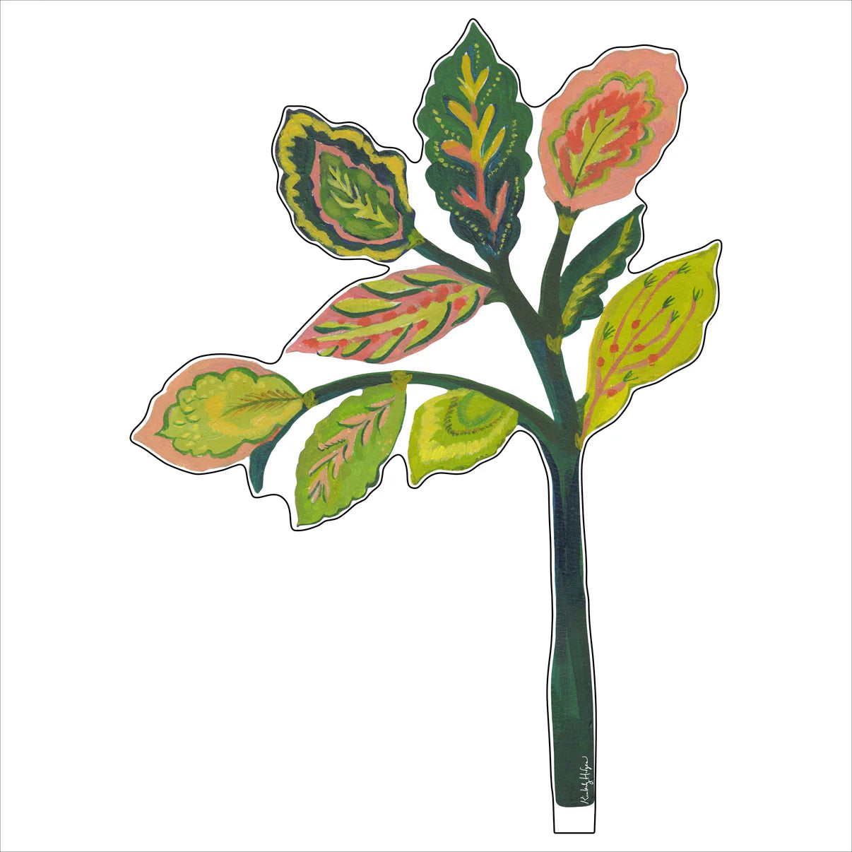 Green Leaves Acrylic Single -Small