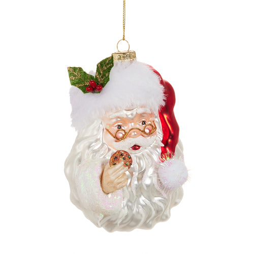 Santa With Cookie Ornament - 5"
