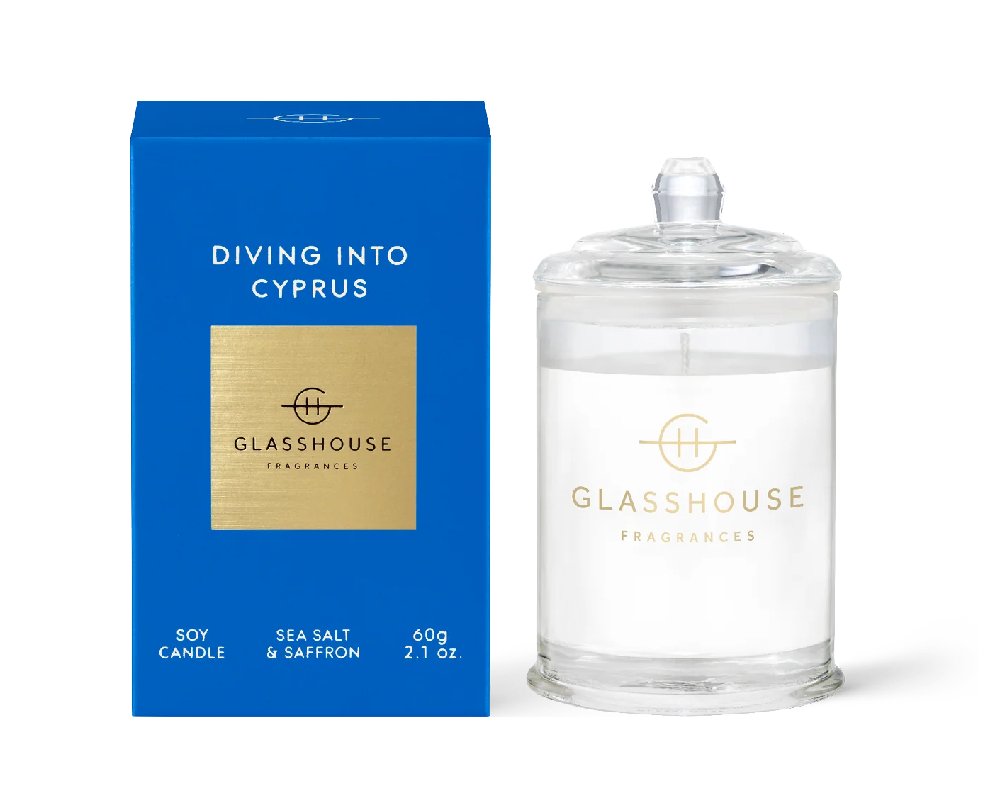 Glasshouse Diving Into Cyprus Candle - 2.1 oz