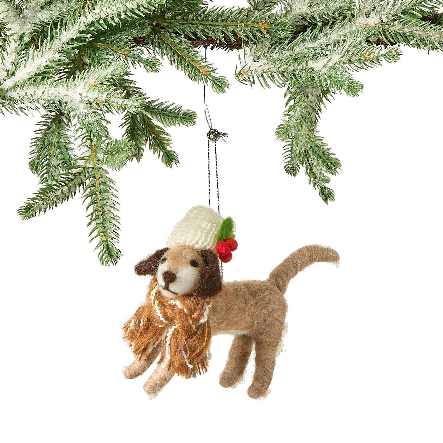 Deck the Paws Ornament Scarfed Dog