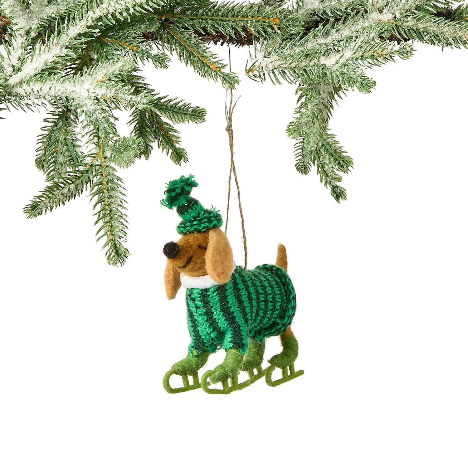 Deck the Paws Ornament Green Stripes