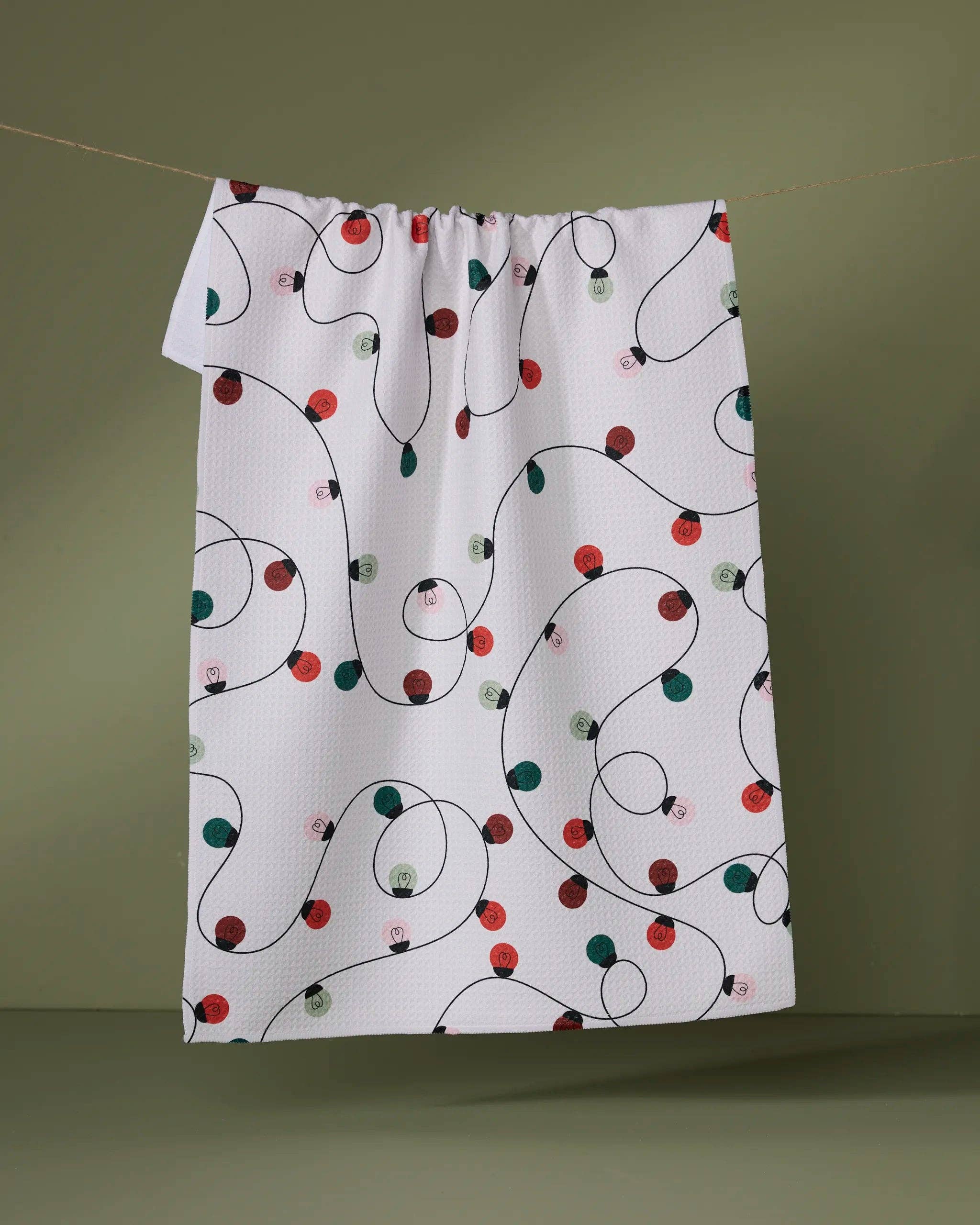 Holiday Lights Tea Towel - Geometry
