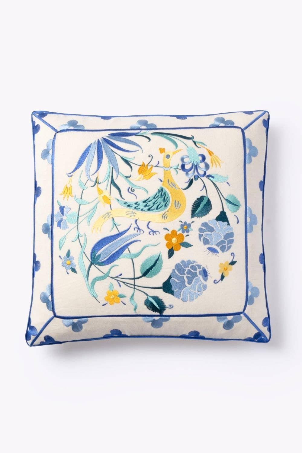Handwoven Iznik Pillows-The Peacock: 18"x18"