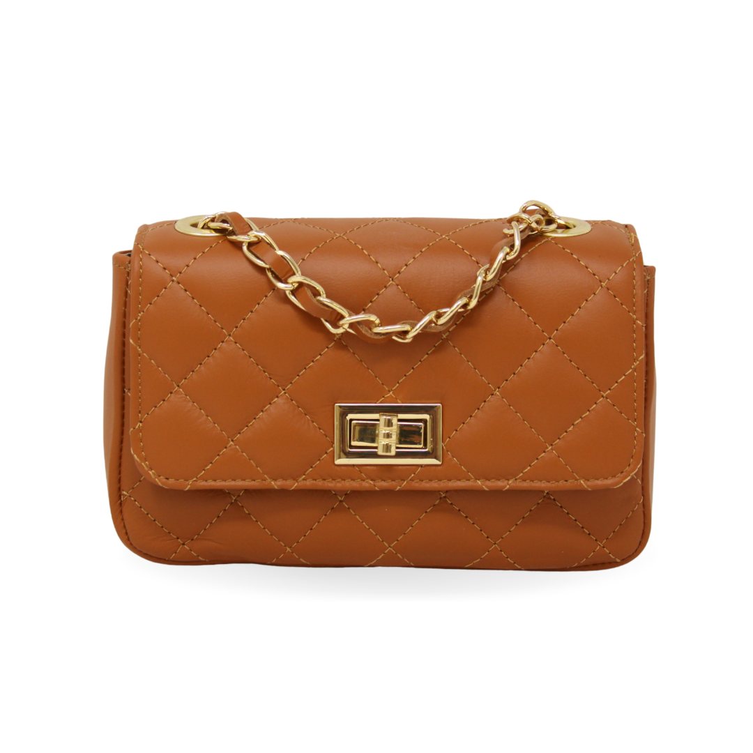 GF1195 GENUINE ITALIAN LEATHER EVENING CROSSBODY: GOLD