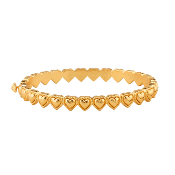 Petite Hinged Heart Bangle - Small/Medium