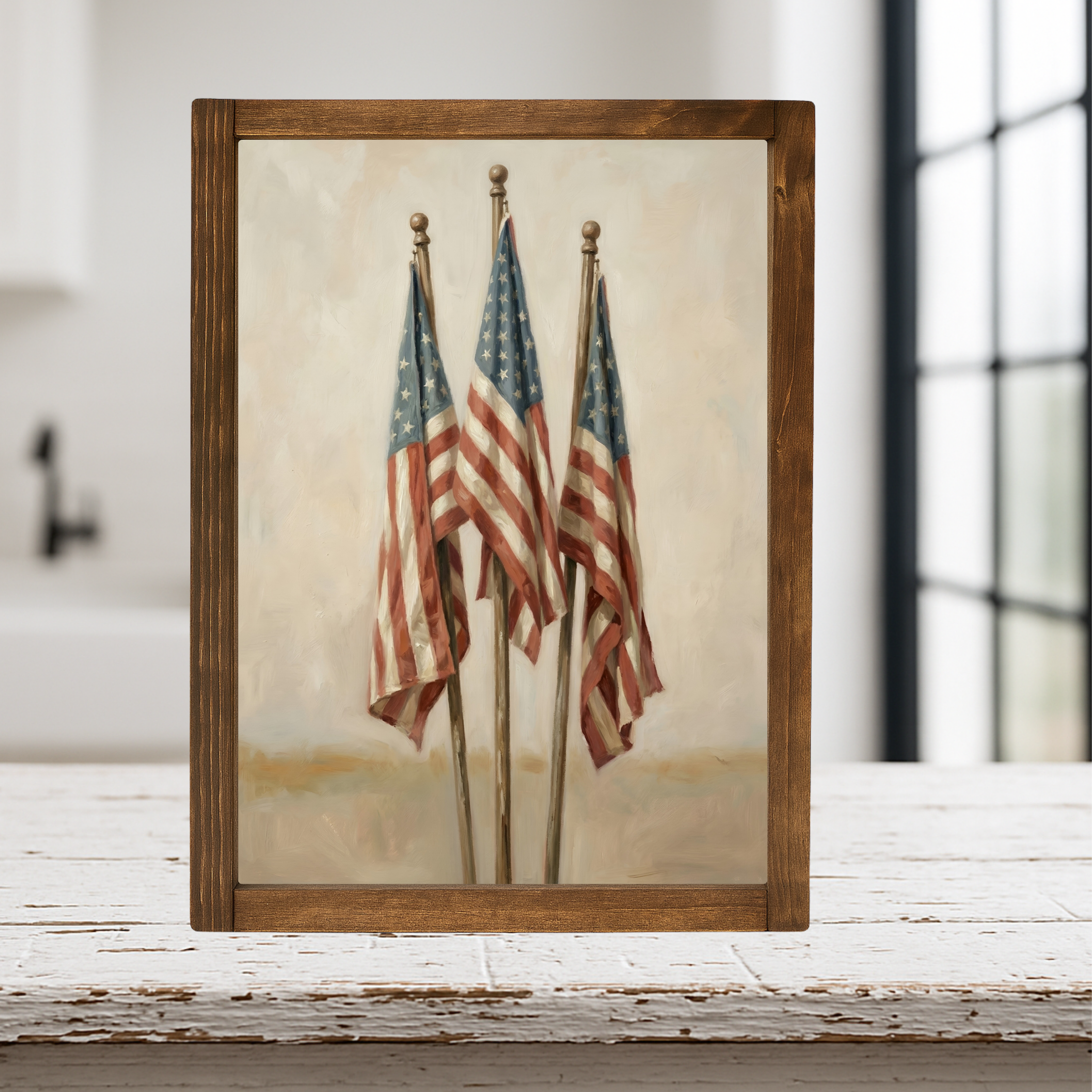 E2906 - American Flag Trio Framed Print : 11 X 14