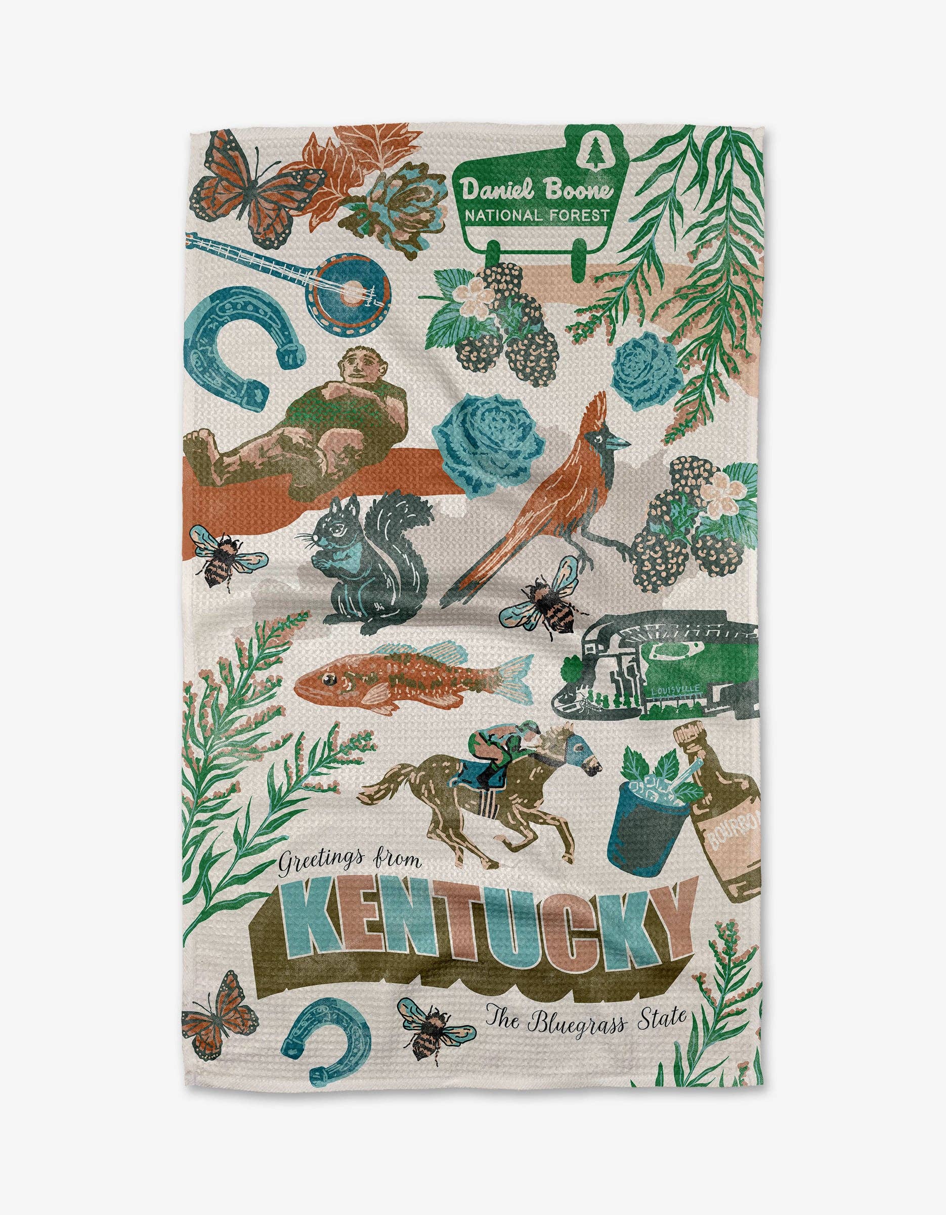 Greetings From Kentucky Tea Towel