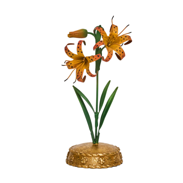 Hand-painted Tiger Lily Placecard holder-Orange