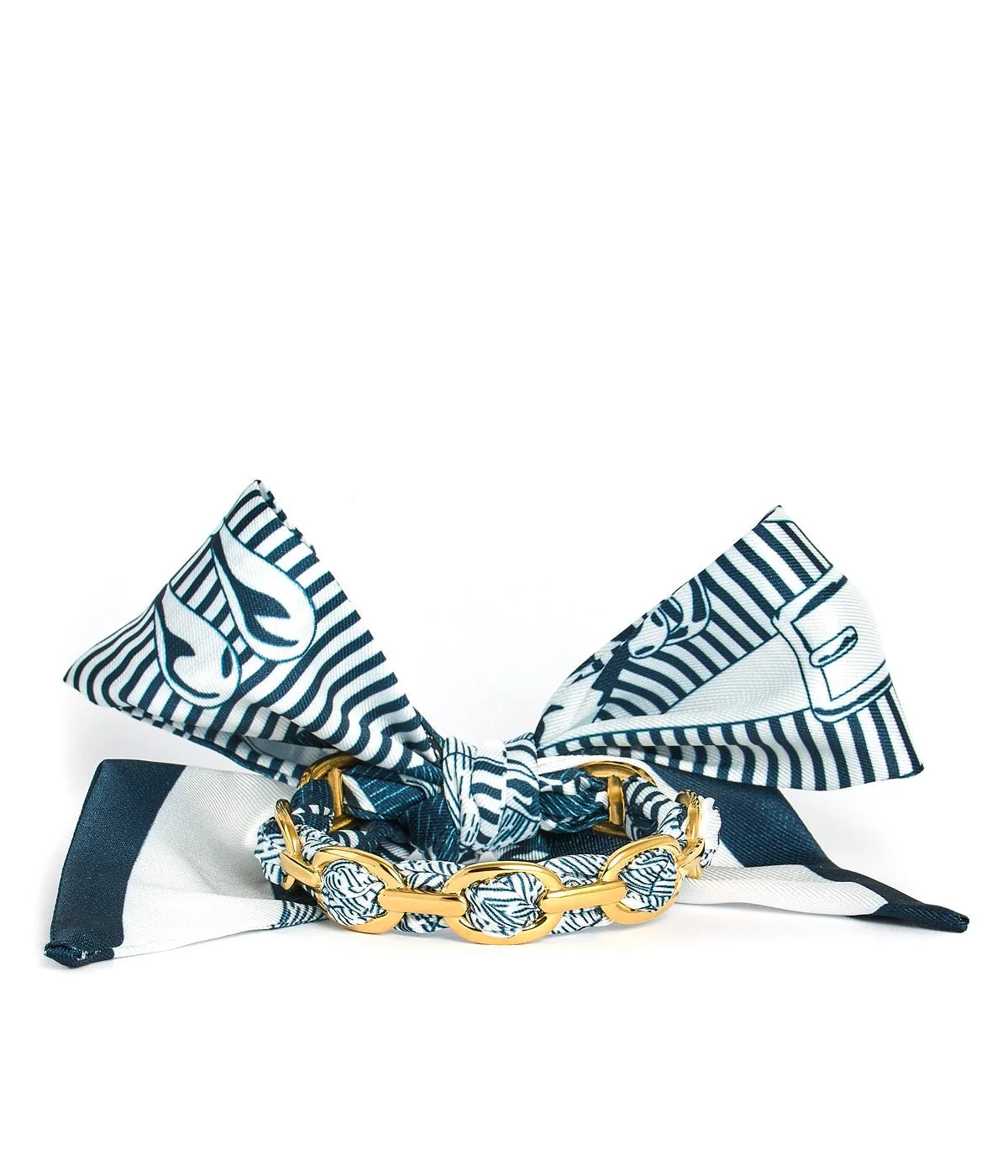 Emma Cuff with Navy & White Scarf