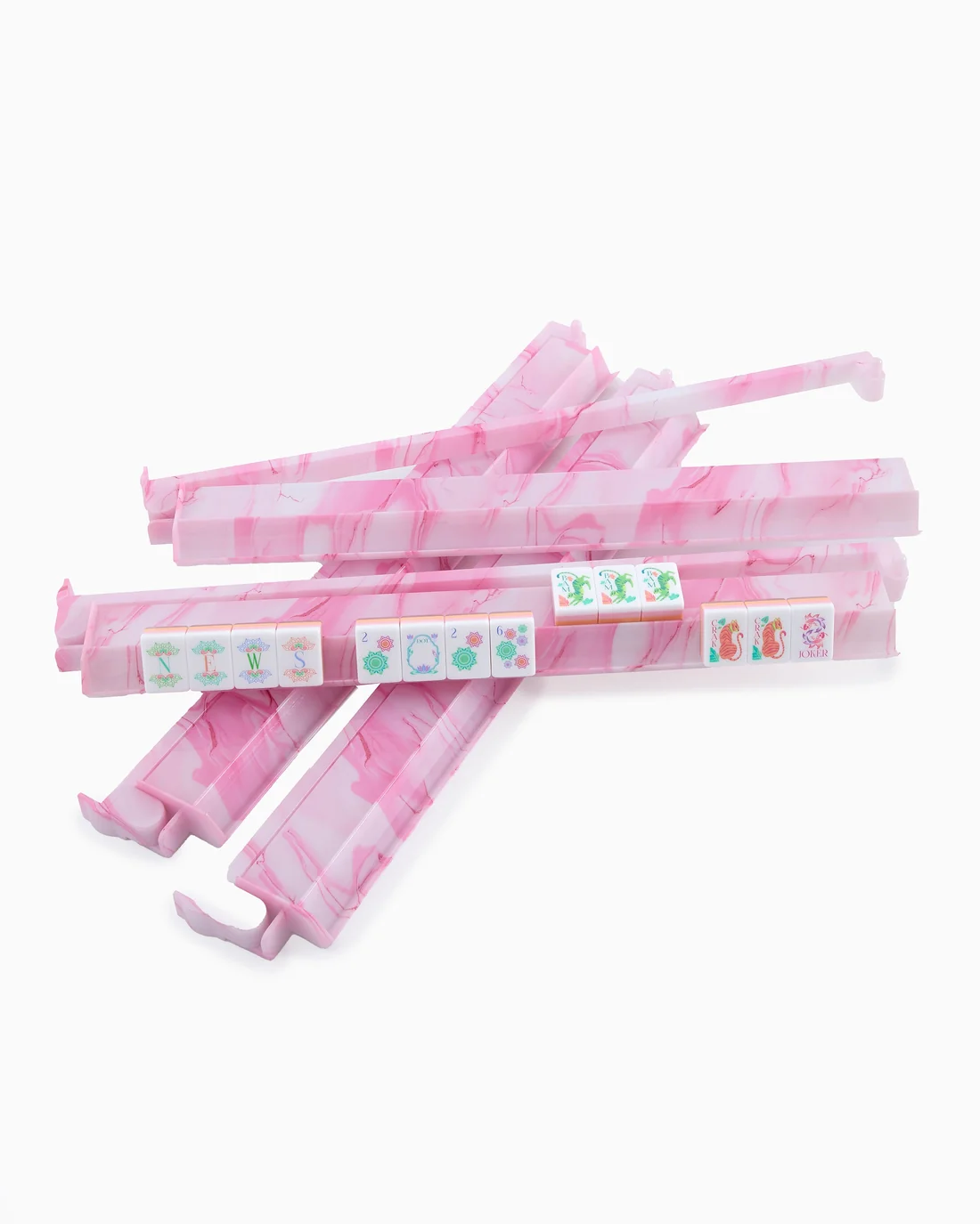 Mahjong Pink Quartz Rack and Pusher Set