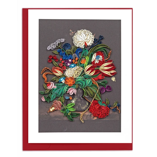 Quilled Artist Series – Vase of Flowers, de Heem Greeting Card