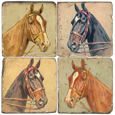Horse Head Coasters set of 4