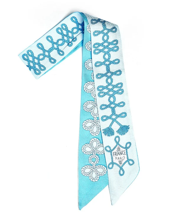 Twilly Scarf - Blue Tassel