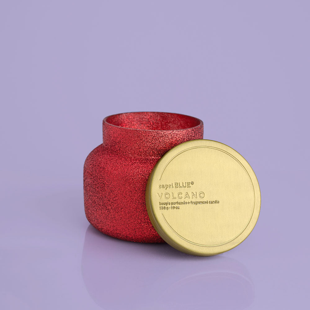 Volcano Glitter Candle-Red