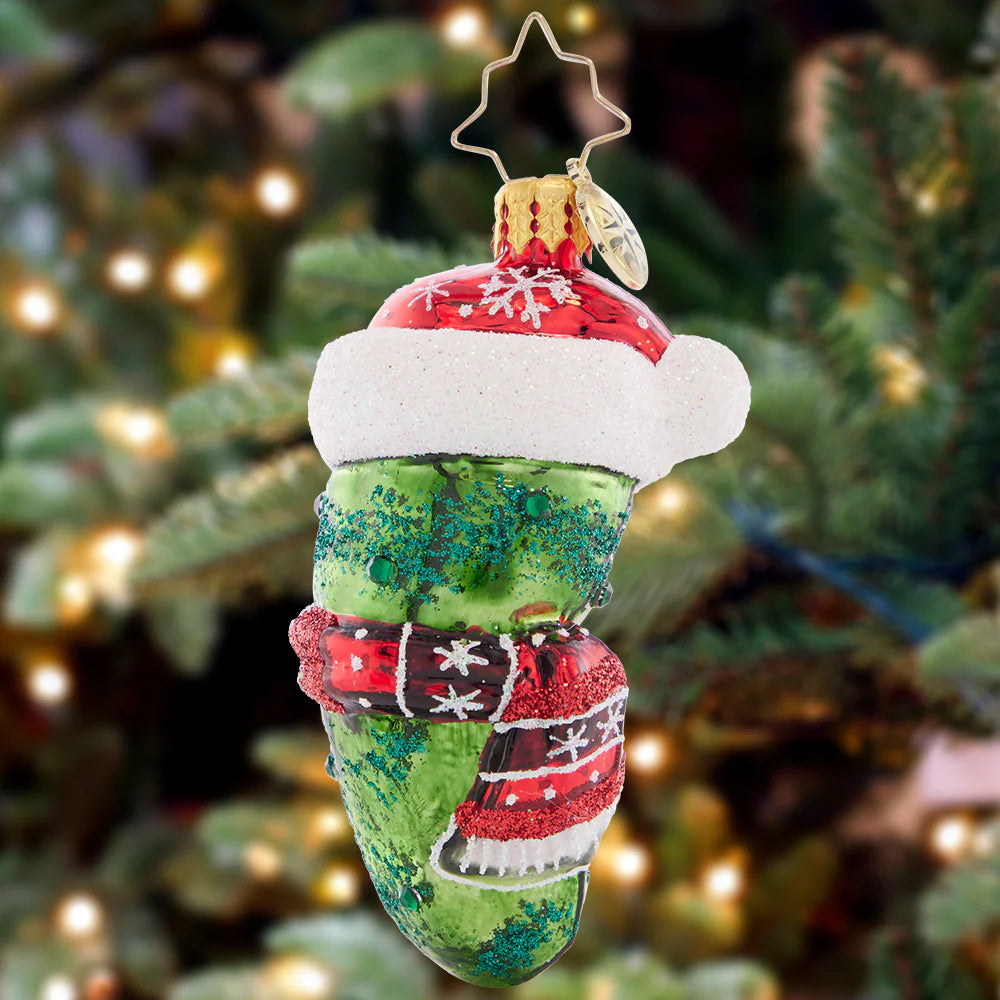 Chilly Christmas Pickle Gem Ornament