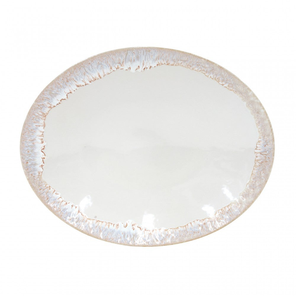 16" Taormina Oval Platter - White/Gold