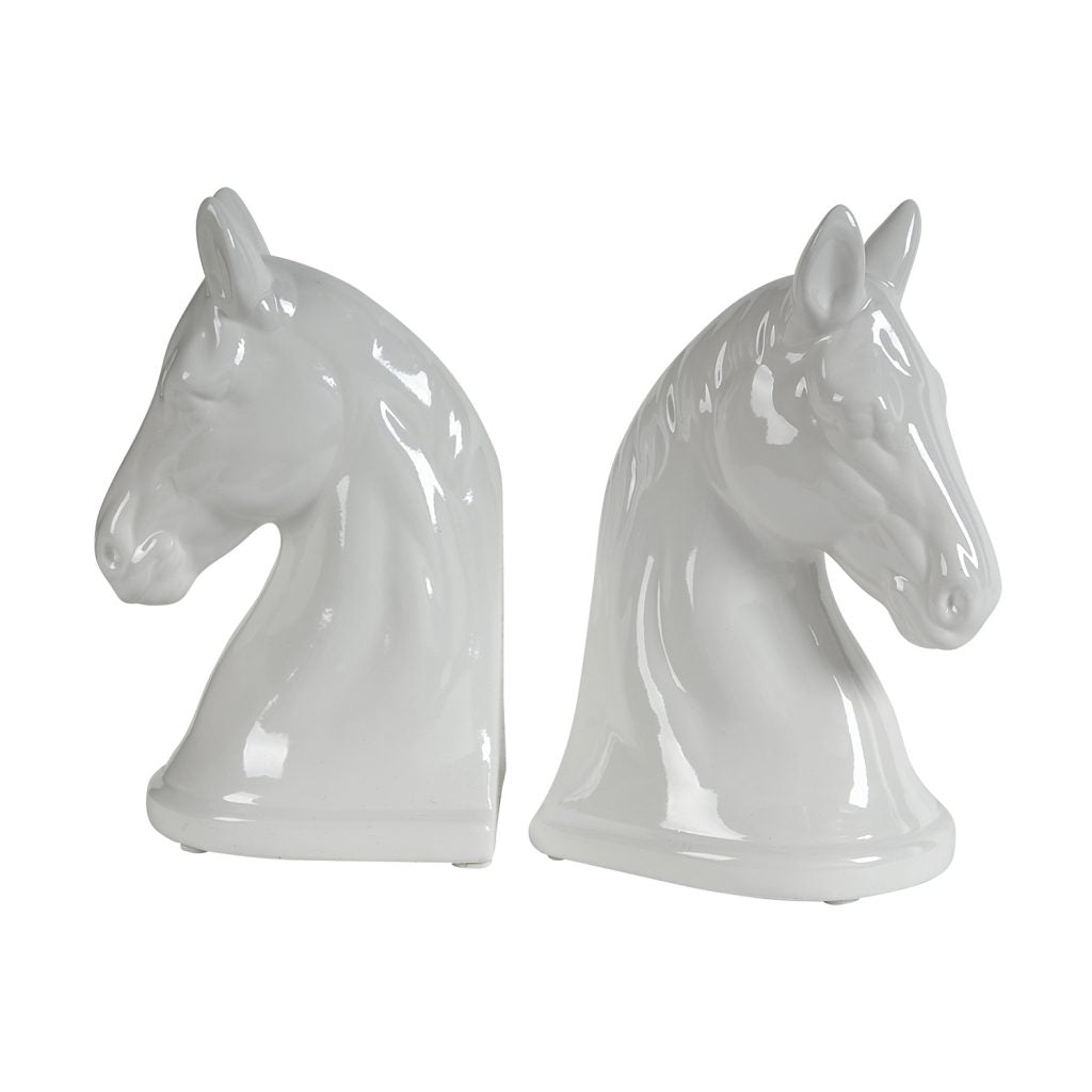 White Horse Head Bookends