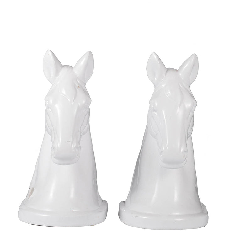 White Horse Head Bookends