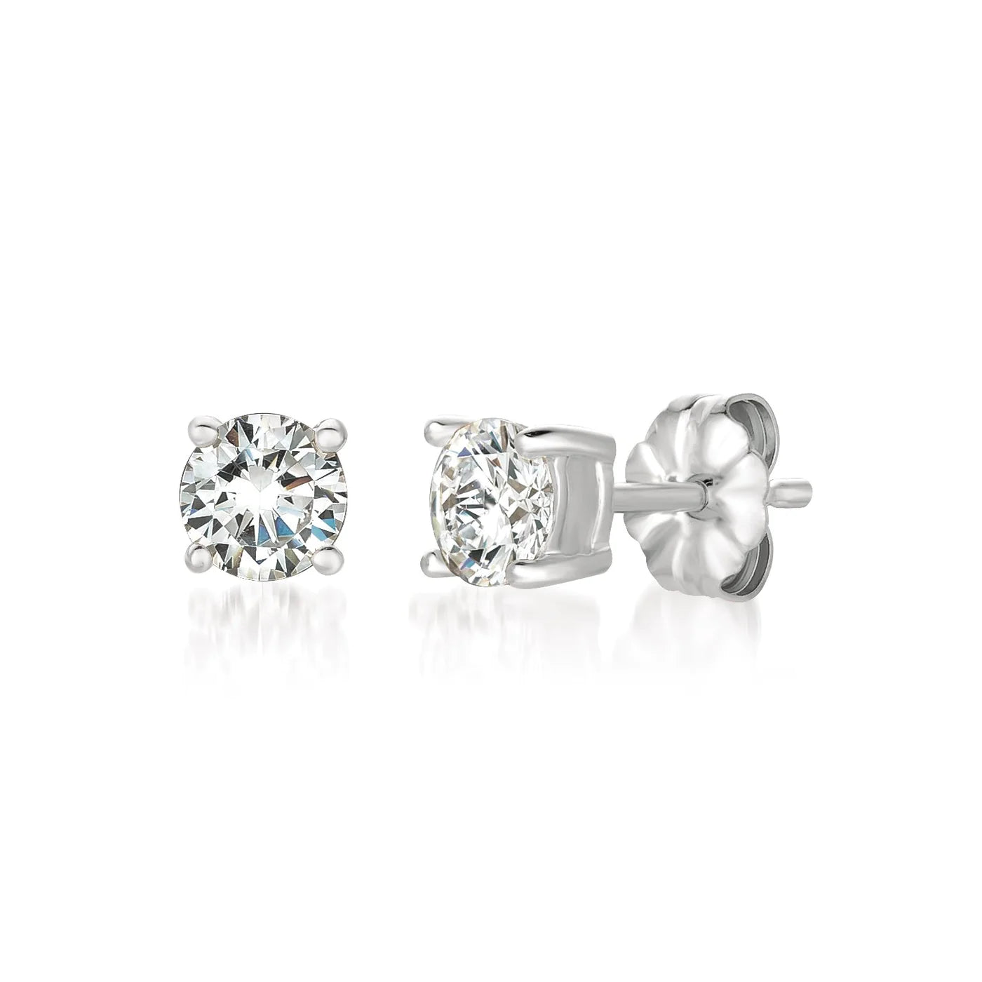 Solitaire Brilliant Stud EarringsFinished in Pure Platinum