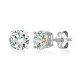 Solitaire Brilliant Stud Earrings Finished in Pure Platinum- 3.0 cttw