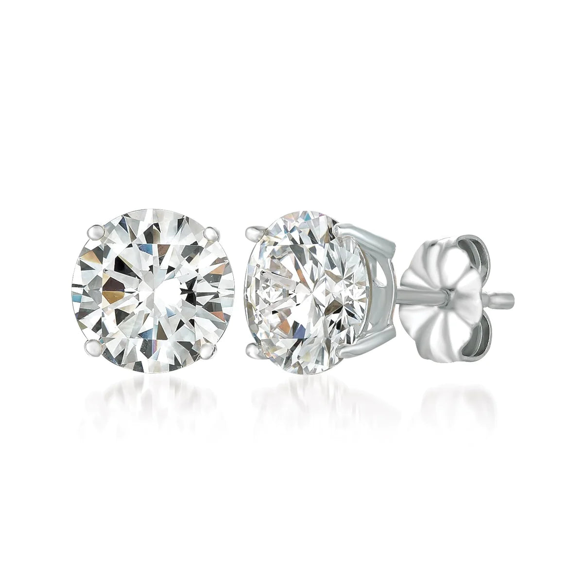 Solitaire Brilliant Stud Earrings Finished in Pure Platinum- 4.0 cttw