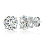 Solitaire Brilliant Stud Earrings Finished in Pure Platinum- 6.0 Carat